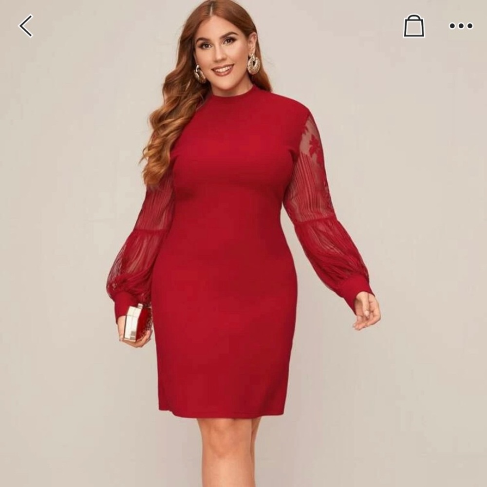 Red long sleeve dress